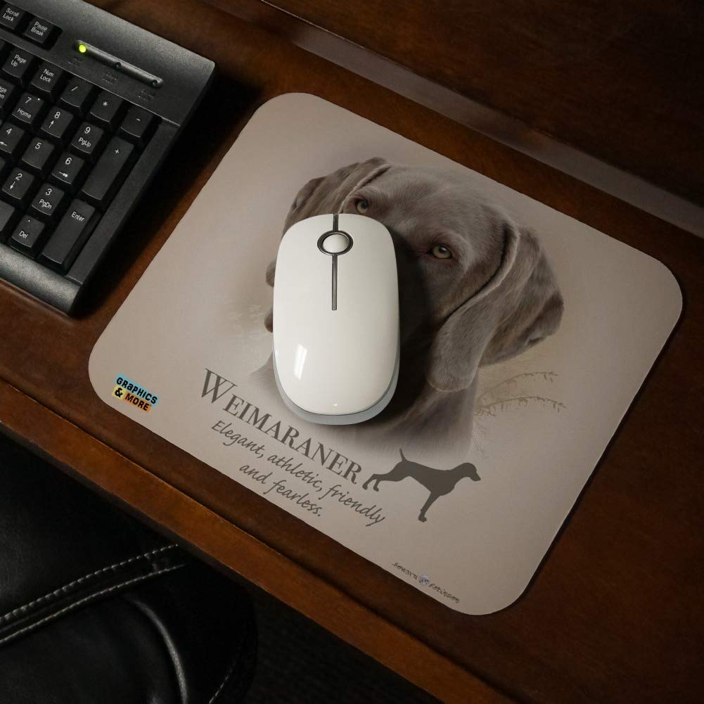 Weimaraner Dog Breed Low Profile Thin Mouse Pad - Non-Slip Gaming & Office Desk Mat for Computers, Laptops - Perfect for Work, Gaming & Home Office Use