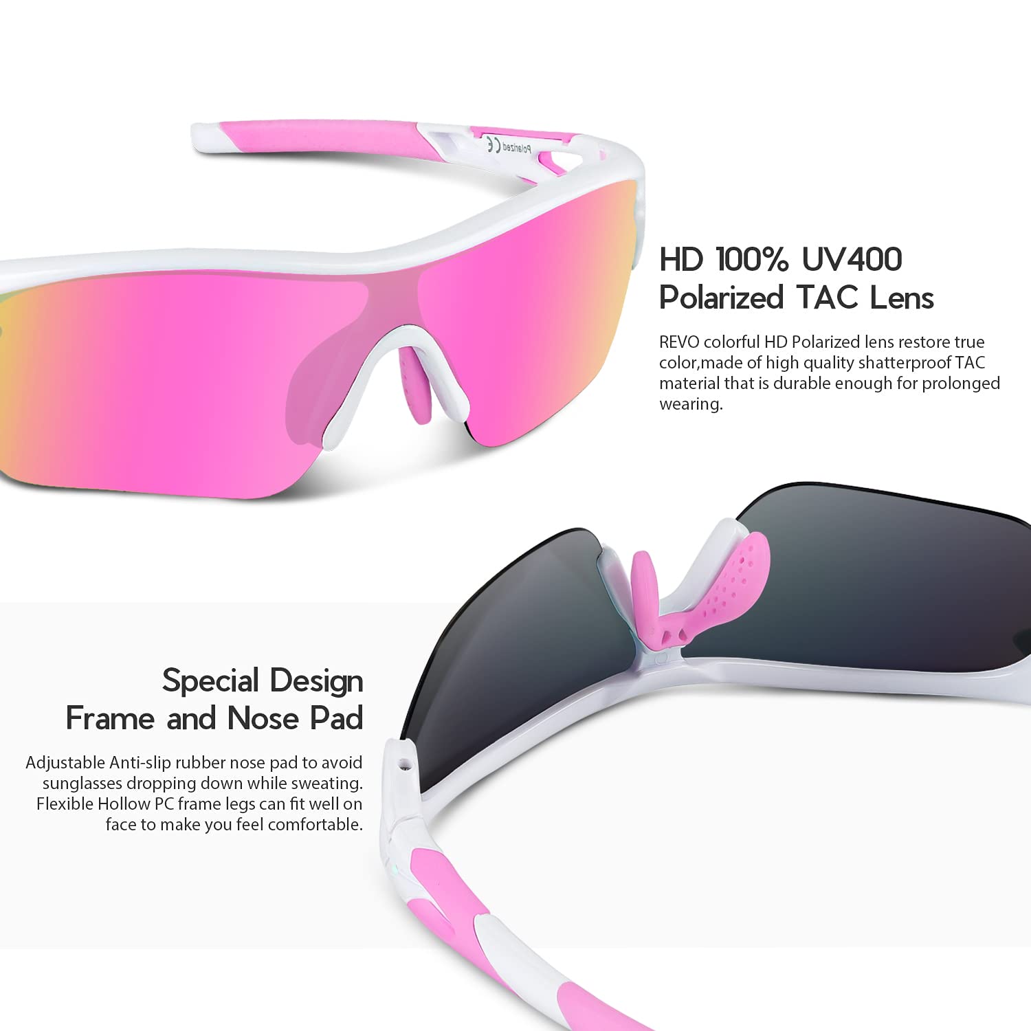 BEACOOL Polarized Sports Sunglasses for Men & Women - UV Protection, Lightweight & Durable for Running, Cycling, Hiking & Outdoor Activities