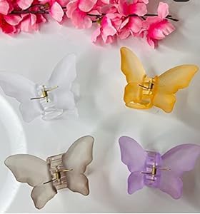 5-Piece Mini Butterfly Hair Clips - 2.63 Inch Cute Hair Claws & Barrettes for Women & Girls - Sweet Simple Hair Accessories for School, Parties & Everyday Styling