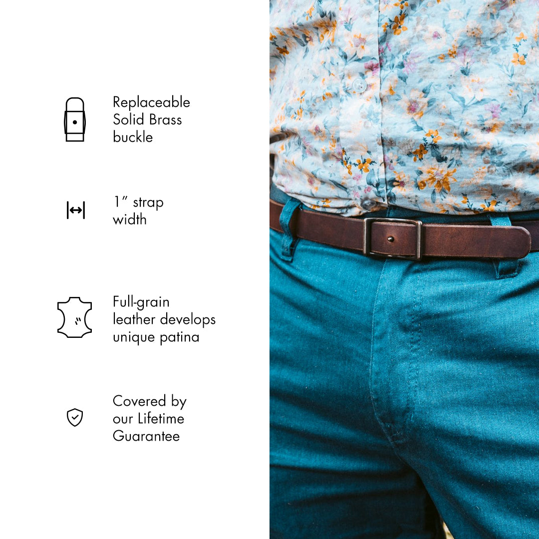 Premium Genuine Leather Conway Belt for Men - Stylish & Durable Dress & Casual Wear - Perfect for Office, Business & Everyday Use