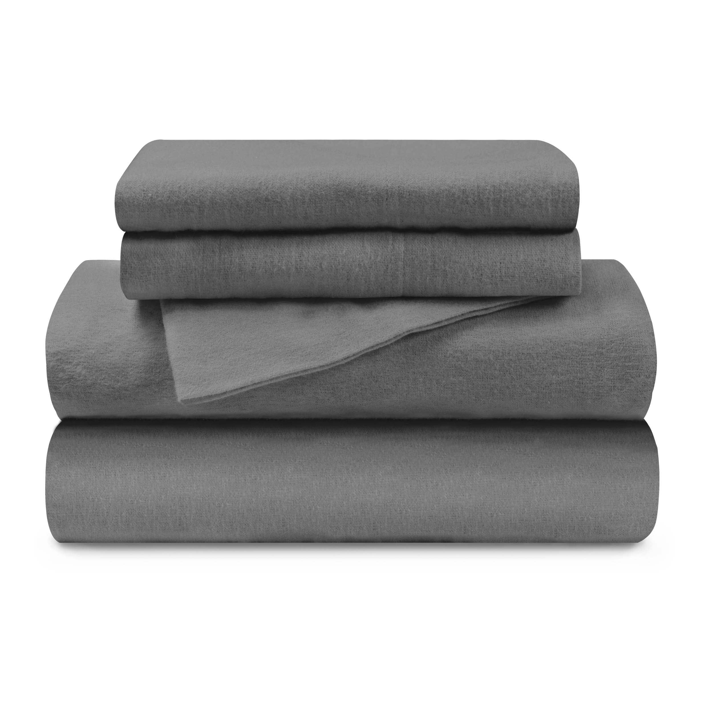 Premium Cotton Flannel Trellis Solid Deep Pocket Sheet Set - Ultra Soft & Cozy Bedding for Winter - Perfect for Cold Nights, Guest Rooms & Cozy Home Decor