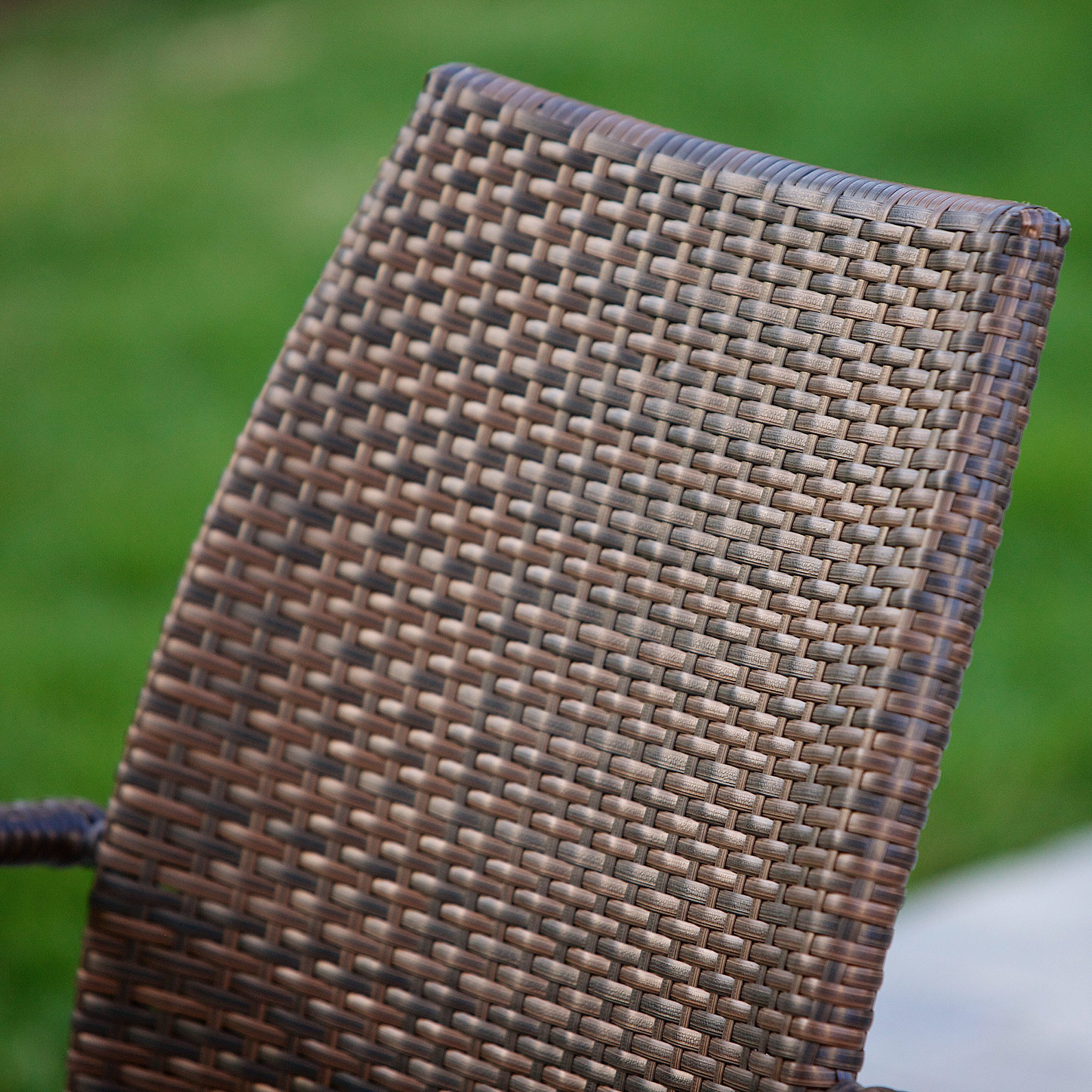 Christopher Knight Home Bridget Outdoor Wicker Stacking Patio Chairs, 2-Piece Set, Multi-Brown - Perfect for Poolside, Garden, and Backyard Relaxation