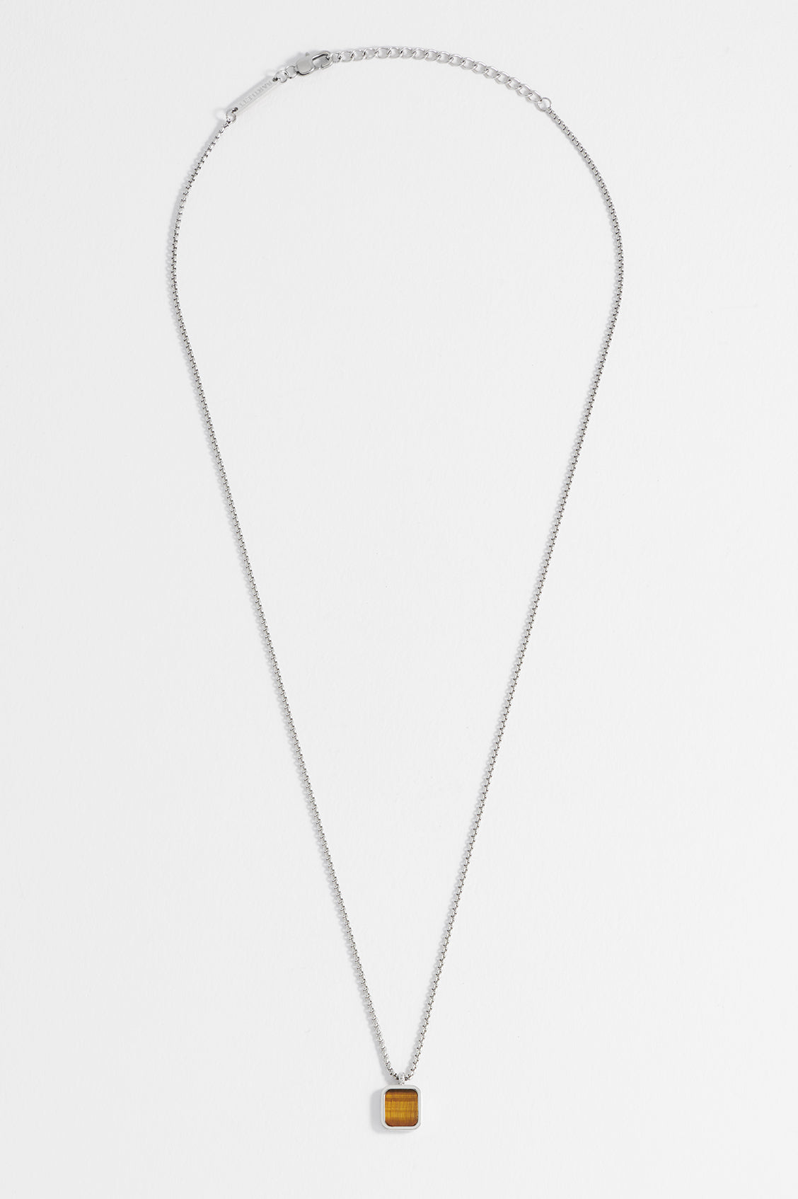Men's Square Gemstone Pendant Necklace - Sterling Silver or Gold Plated Gemstone Jewelry for Gifts, Wedding & Everyday Wear