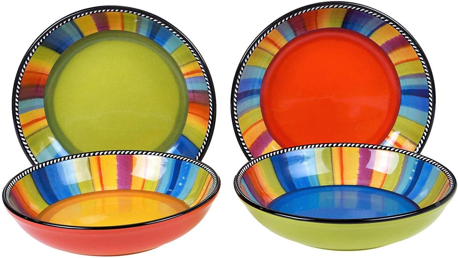 Senora Splash Southwest Bowls Collection - Handmade Ceramic Serving Bowls for Tacos, Salads & Nachos - Perfect for Southwestern Dining & Entertaining