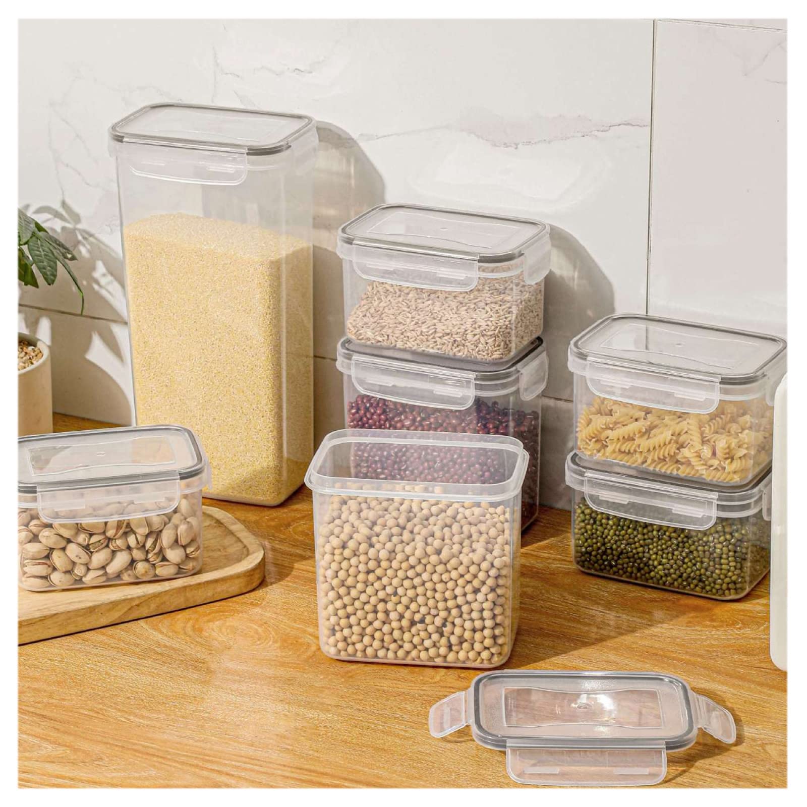 24-Piece Airtight Food Storage Containers Set with Lids - Durable Kitchen Organizers for Flour, Pasta, Rice, Cookies, Biscuits & Sugar - Perfect for Pantry, Baking & Meal Prep Organization