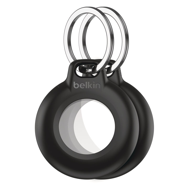 Belkin AirTag Keychain Holder - 2 Pack, Black | Secure & Durable Airtag Accessories for Keys, Bags & Luggage Tracking