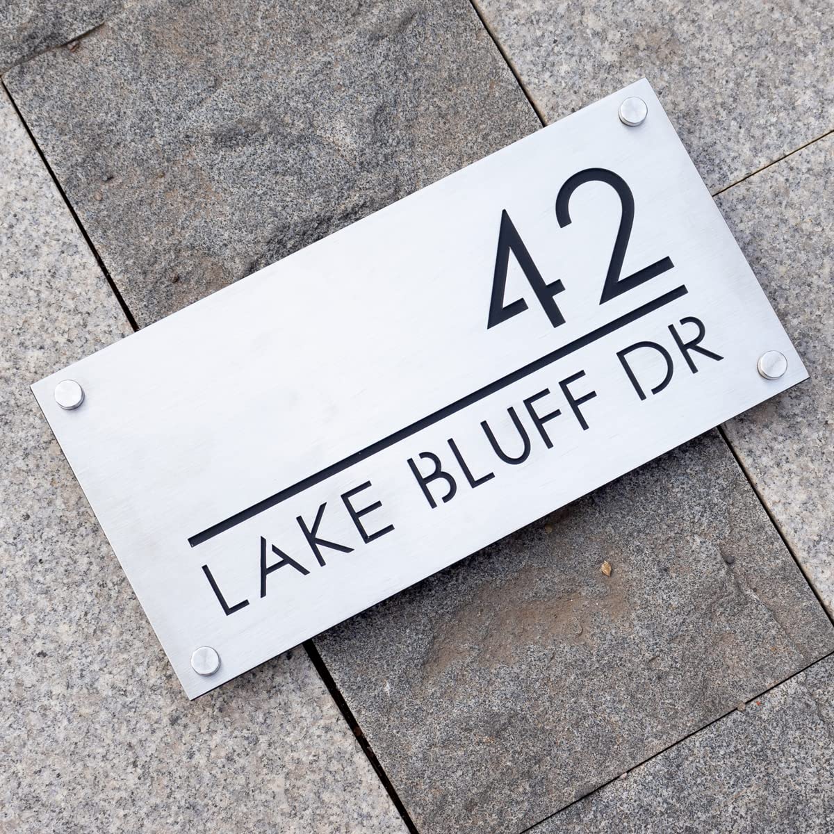 Custom 304 Stainless Steel Modern House Numbers - Outdoor Address Plaque Sign for Home & Business (Weatherproof, Easy Installation) - Perfect for Front Door, Mailbox, Fence & Gate Display