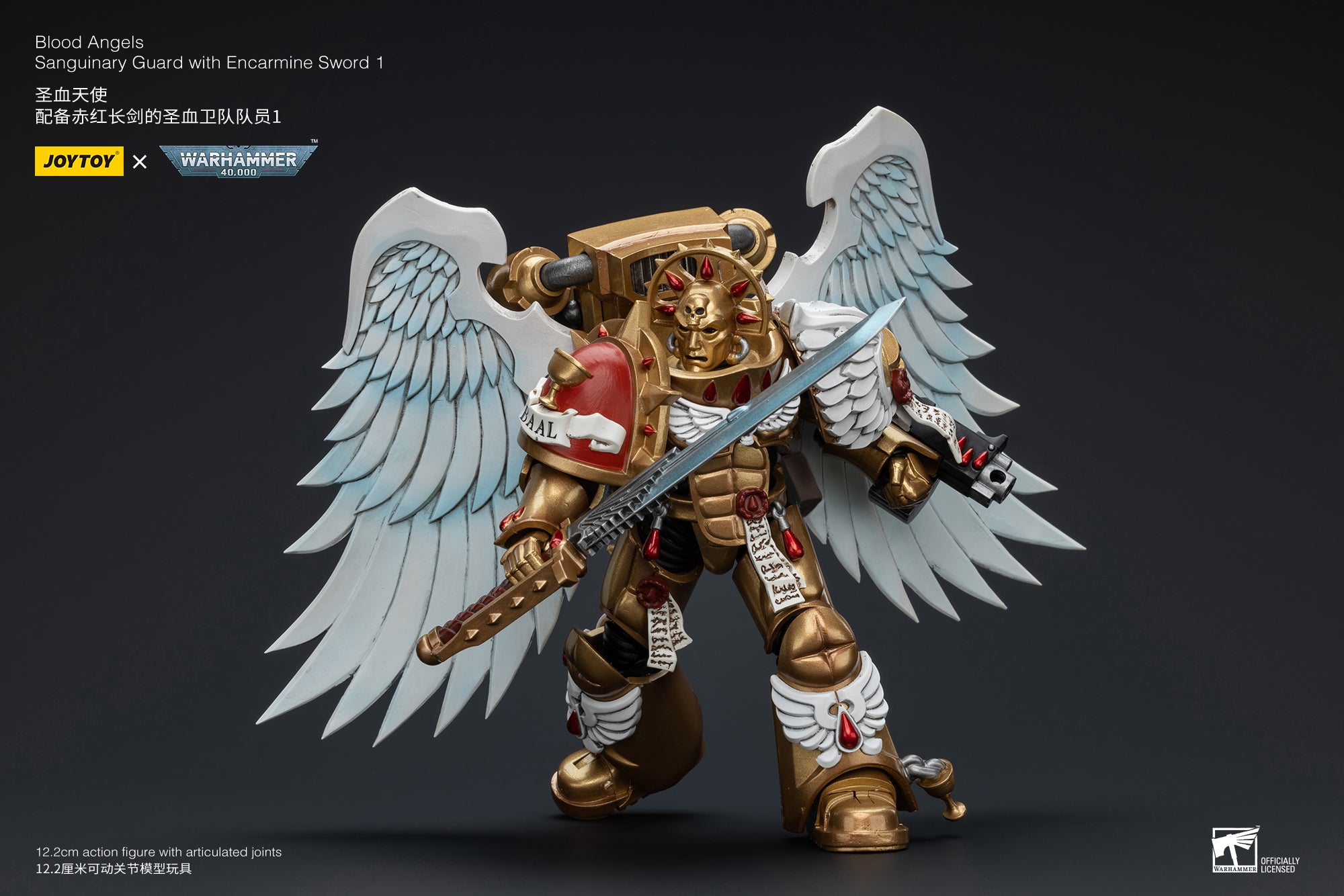 1/18 JOYTOY Warhammer 40K Blood Angels Sanguinary Guard Action Figure - Collectible Miniature for Tabletop Gaming & Display
