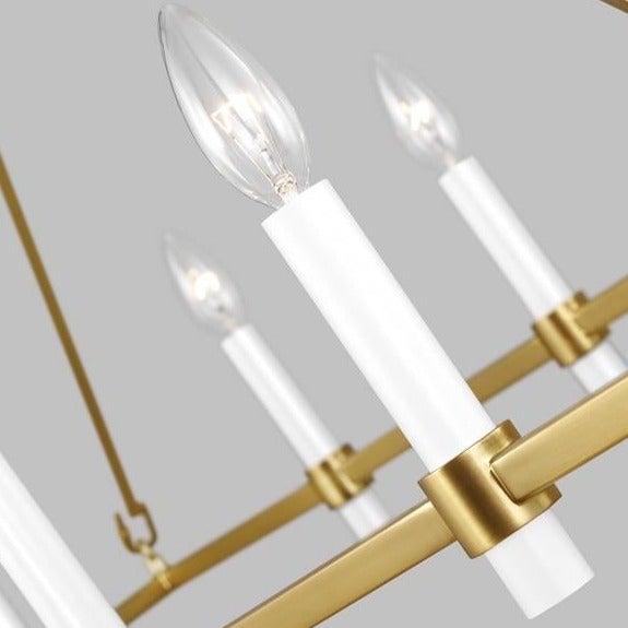 Kamila Linear Chandelier - Modern 6-Light LED Crystal Pendant Lighting Fixture for Dining Room, Kitchen Island & Bedroom Decor