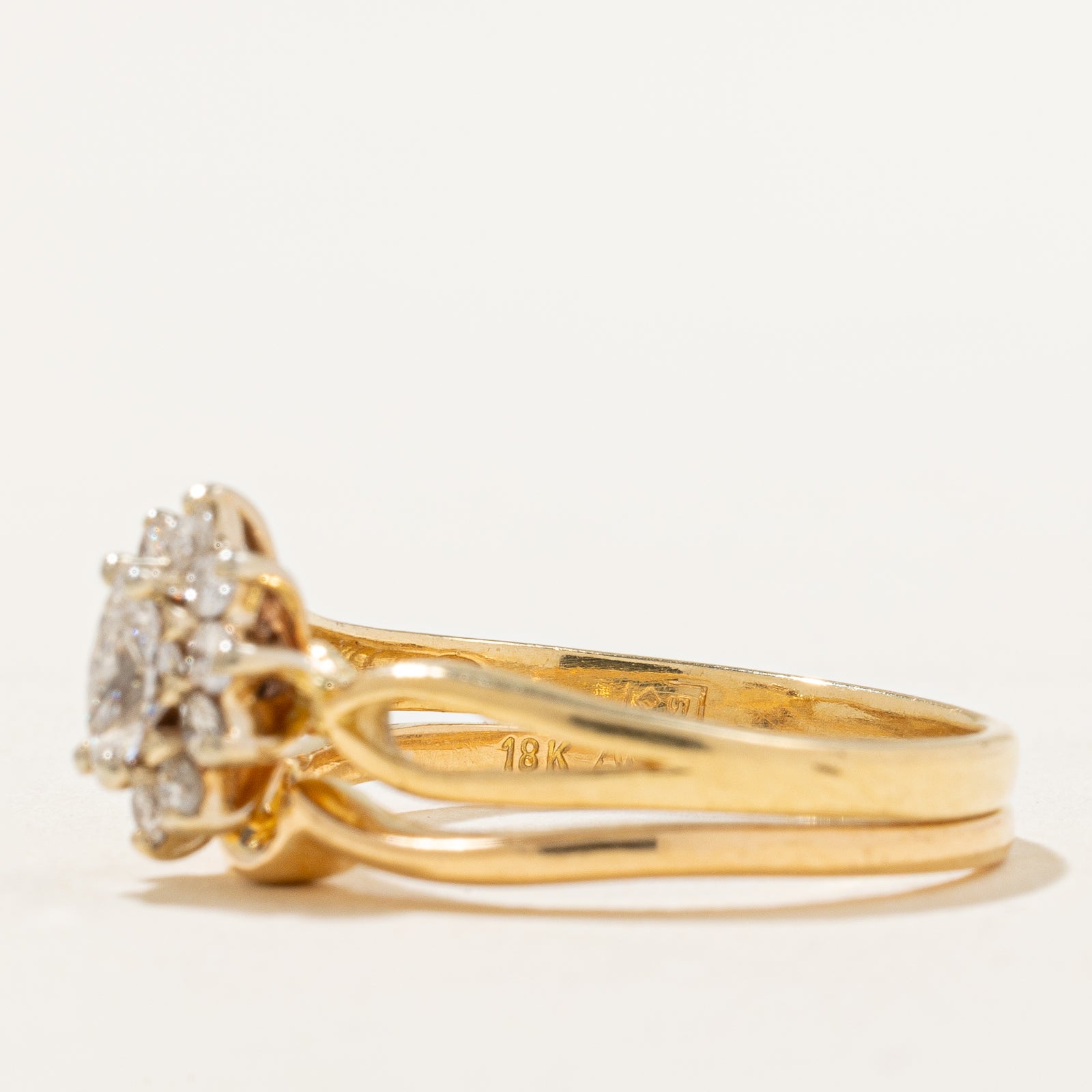 Marquise Cut Diamond Halo Wedding Ring Set 0.28ctw Size 6 - Elegant Bridal Jewelry for Engagement & Anniversary Gifts