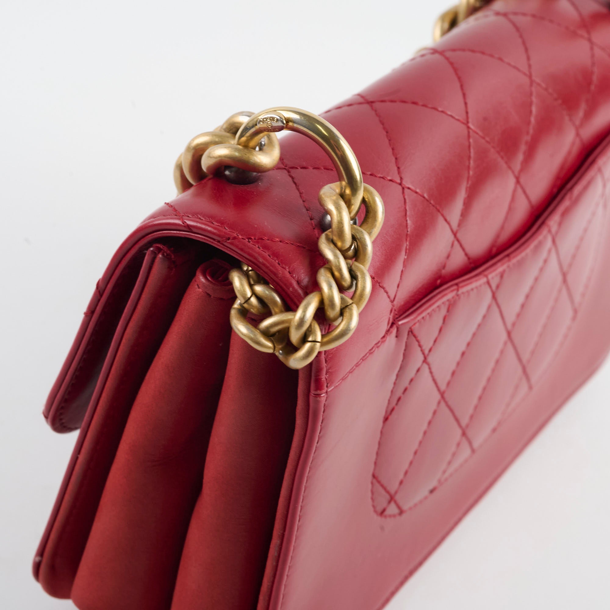 Chanel Classic Flap Bag in Seasonal Red Calfskin Leather - Perfect for Parties, Dates & Special Occasions
