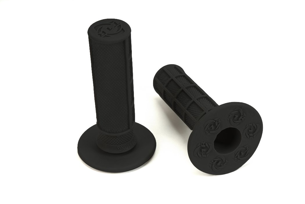 3000-0200 Hole Shot MX Black 1/2 Waffle Single Soft Compound Motorcycle Grip with Adhesive - Dirt Bike Handlebar Grips for Off-Road Racing & Motocross Performance