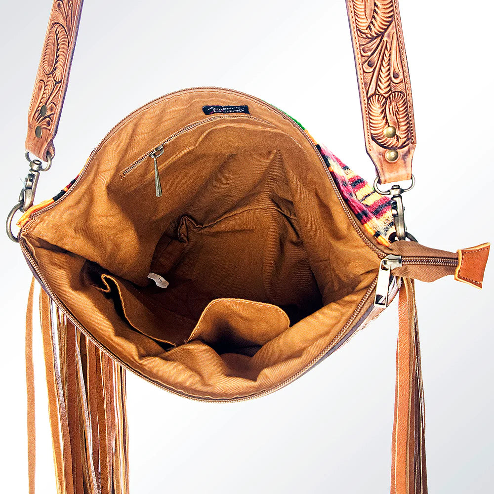 American Darling Cranberry Aztec Blanket Fringe Purse - Stylish Boho Crossbody Bag for Women, Perfect for Music Festivals, Beach Outings & Everyday Use