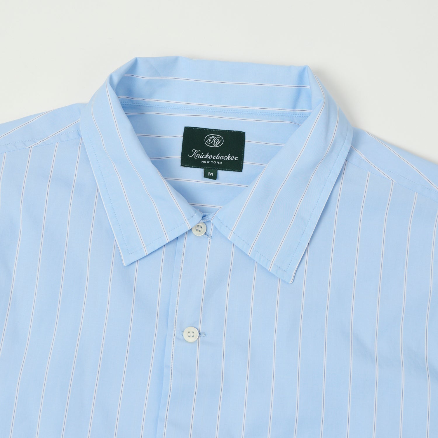 Knickerbocker Bowery Premium Cotton Shirt - Blue & White Striped Button Down for Men | Office Wear, Casual Outfits & Summer Style