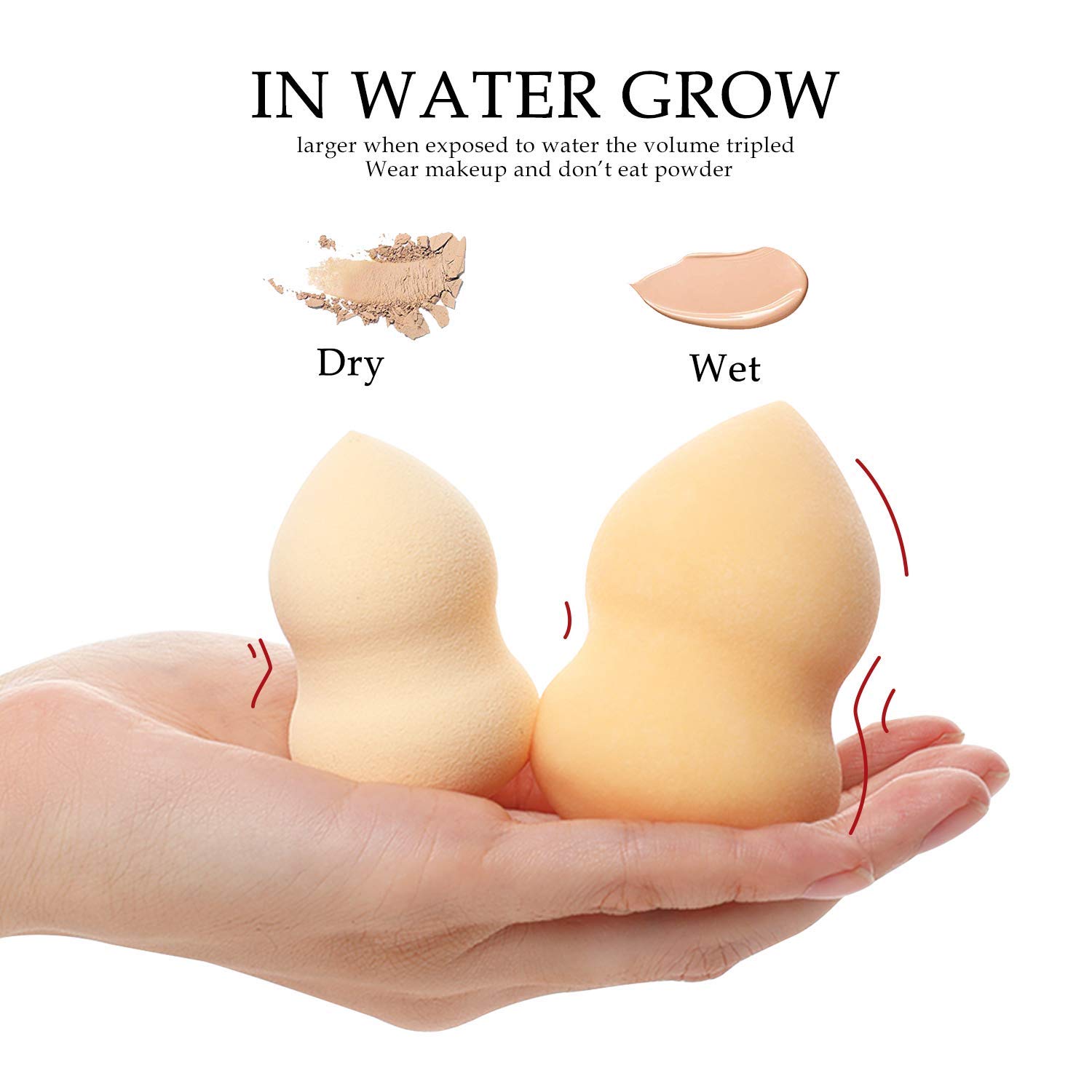 12 Pack Makeup Sponge Blenders - Beauty Blending Sponges Set with 2 Sponge Holders for Foundation, Concealer, BB Cream & Sunscreen | Perfect for Liquid & Powder Makeup Application, Travel & Professional Makeup Kits
