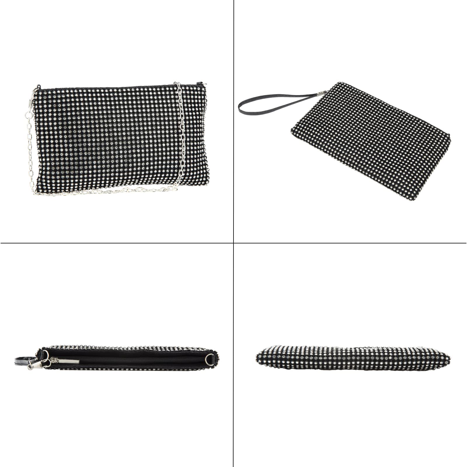 Sparkling Crystal Mesh Clutch Purse for Women - Elegant Evening Wristlet Bag with Phone Pocket | Perfect for Parties, Weddings & Special Occasions