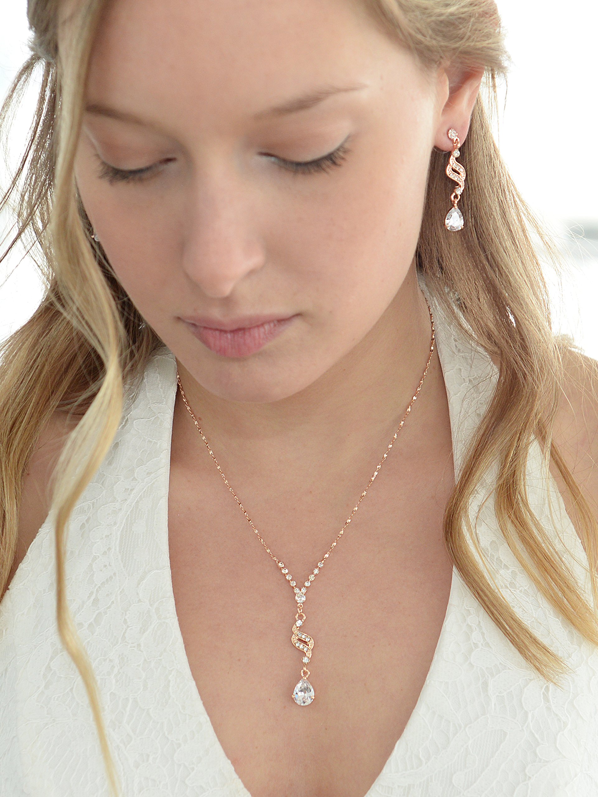 Mariell Cubic Zirconia Bridal Jewelry Set - Elegant Necklace & Earrings for Weddings, Prom, Bridesmaids | Perfect for Formal Events, Anniversary Gifts & Special Occasions