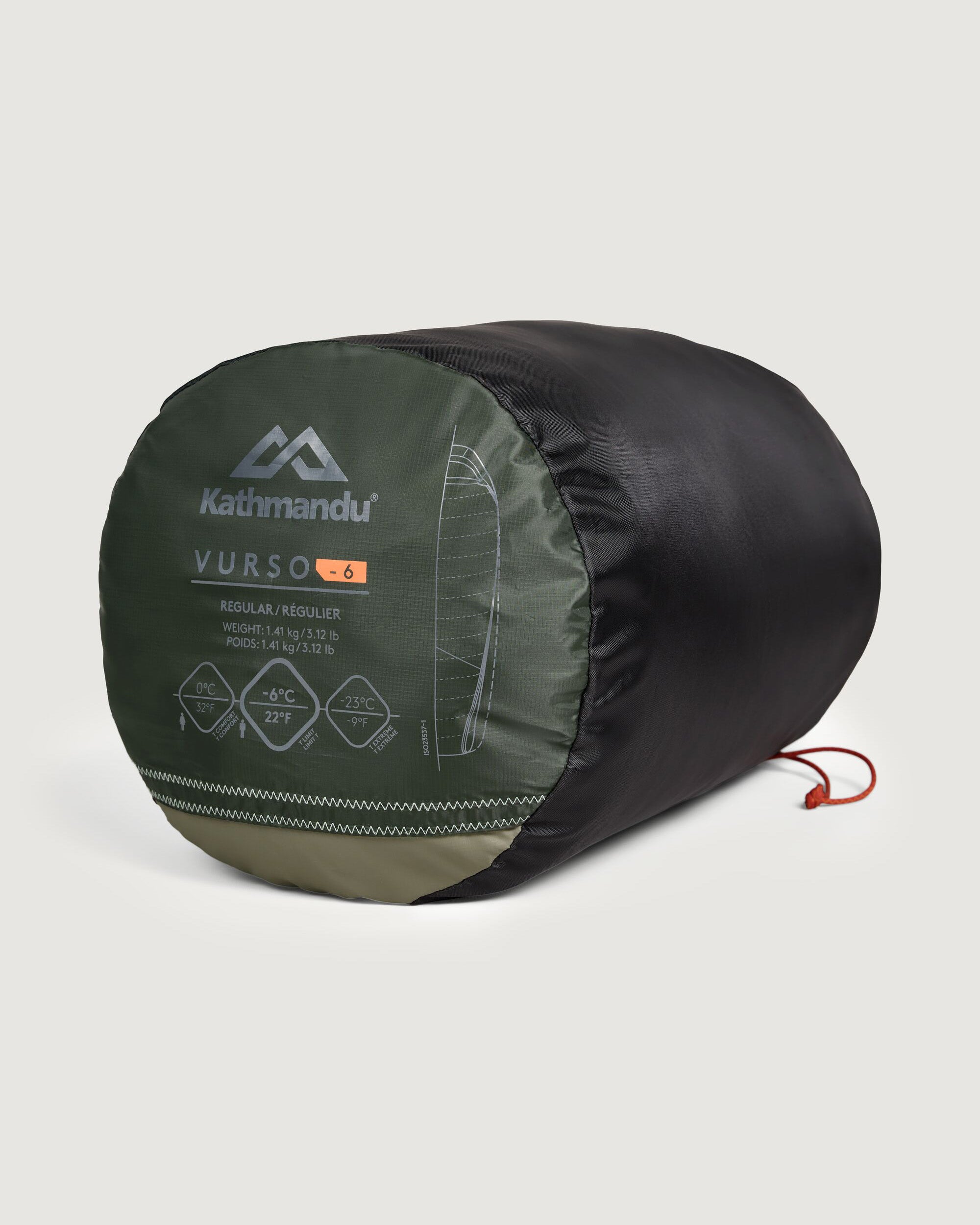 Vurso 6°C Sleeping Bag for Camping & Hiking - Lightweight & Compact, Dark Moss/Beech Color, Perfect for Outdoor Adventures & Backpacking