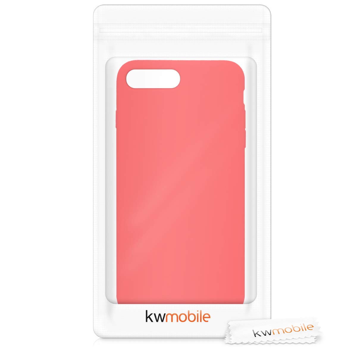 kwmobile Shockproof TPU Silicone Case for Apple iPhone 7 Plus/iPhone 8 Plus - Soft Protective Phone Cover in Neon Coral - Perfect for Everyday Use, Outdoor Activities & Travel Protection