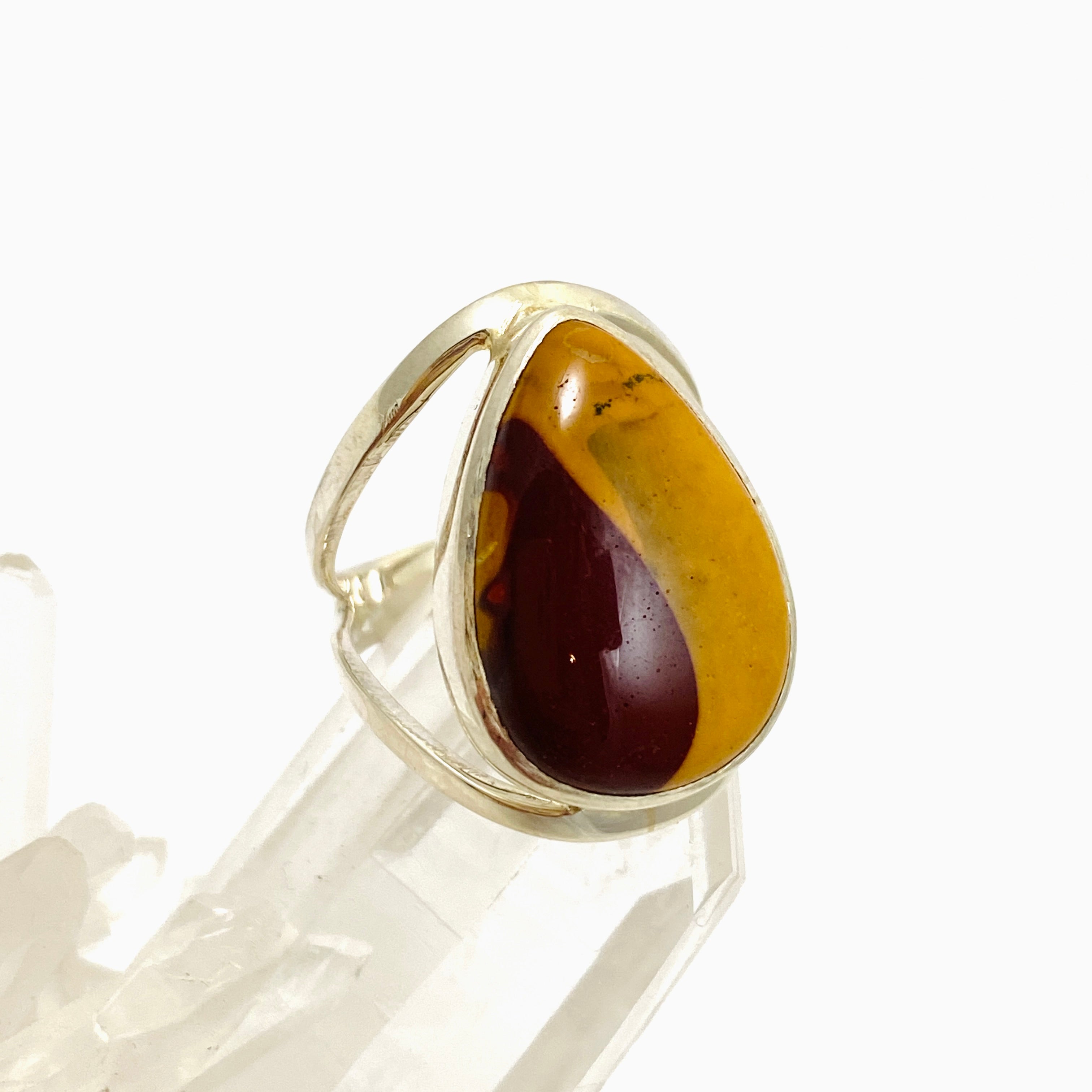 Natural Mookaite Teardrop Cabochon Split Band Ring - Size 7 - KRGJ3386 - Perfect for Boho Jewelry & Spiritual Healing