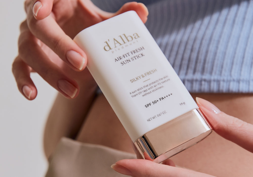 d'Alba Air Fit Fresh Sun Stick SPF50+ PA++++ 19g - Korean Sunscreen Stick for Face, Oil-Free & Non-Greasy, UV Protection for Outdoor Activities & Daily Use