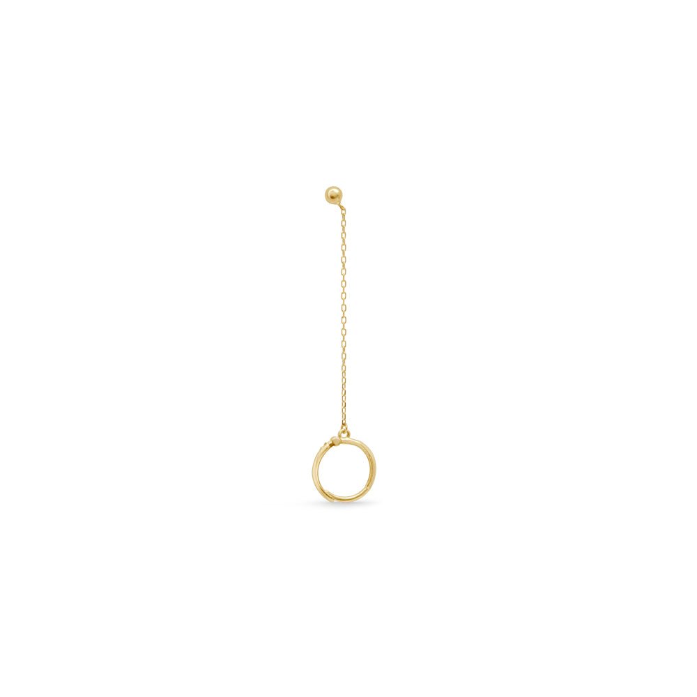 14K Solid Yellow Gold Stud and Hoop Chain Earrings for Women - Elegant Everyday & Party Jewelry Gift