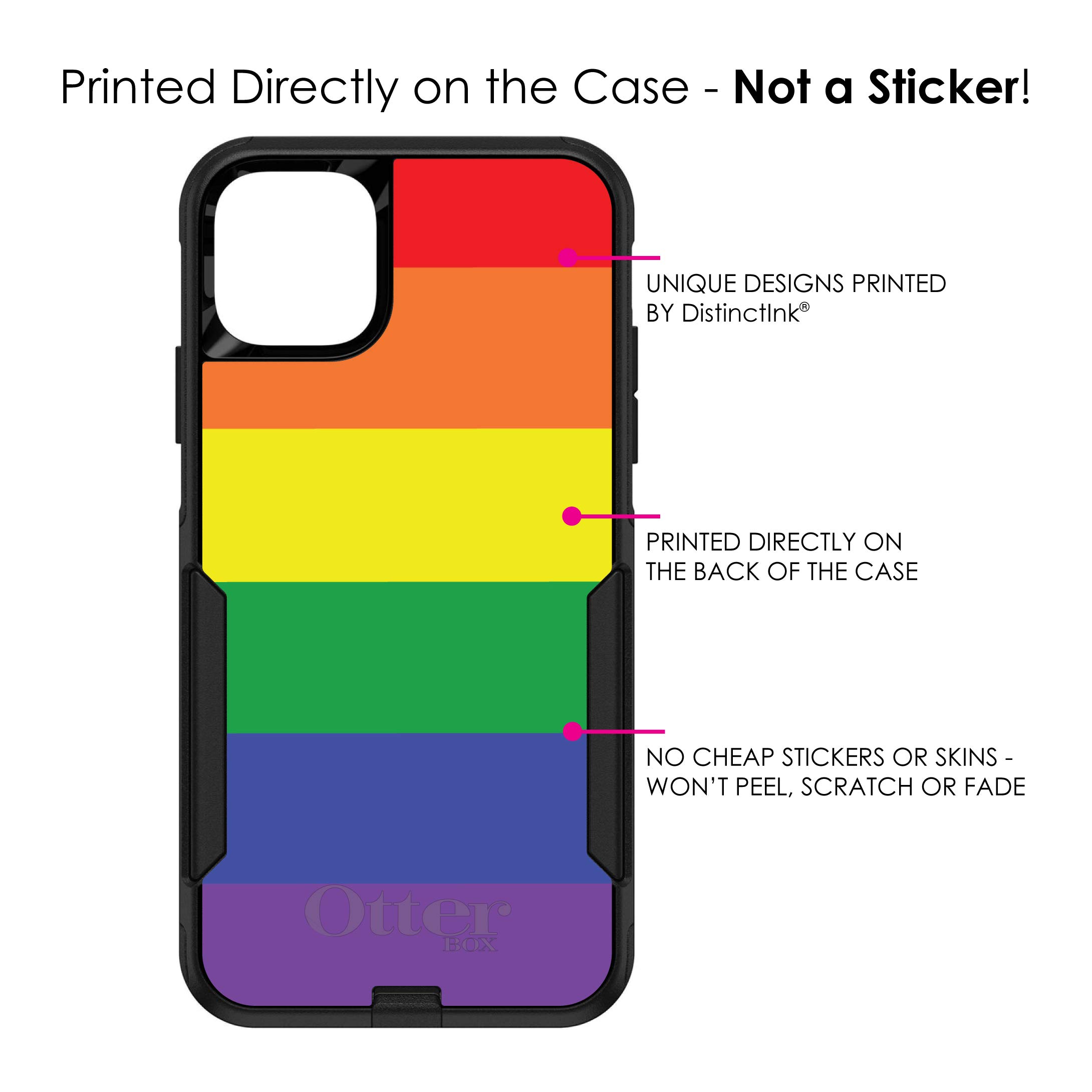 DistinctInk iPhone 11 Case (6.1 Inch) - Rainbow Stripes LGBTQ Pride Protective Cover - Durable Shockproof Replacement for OtterBox Commuter - Show Your Support for Gay Rights - Perfect for Daily Use, Work & Pride Events