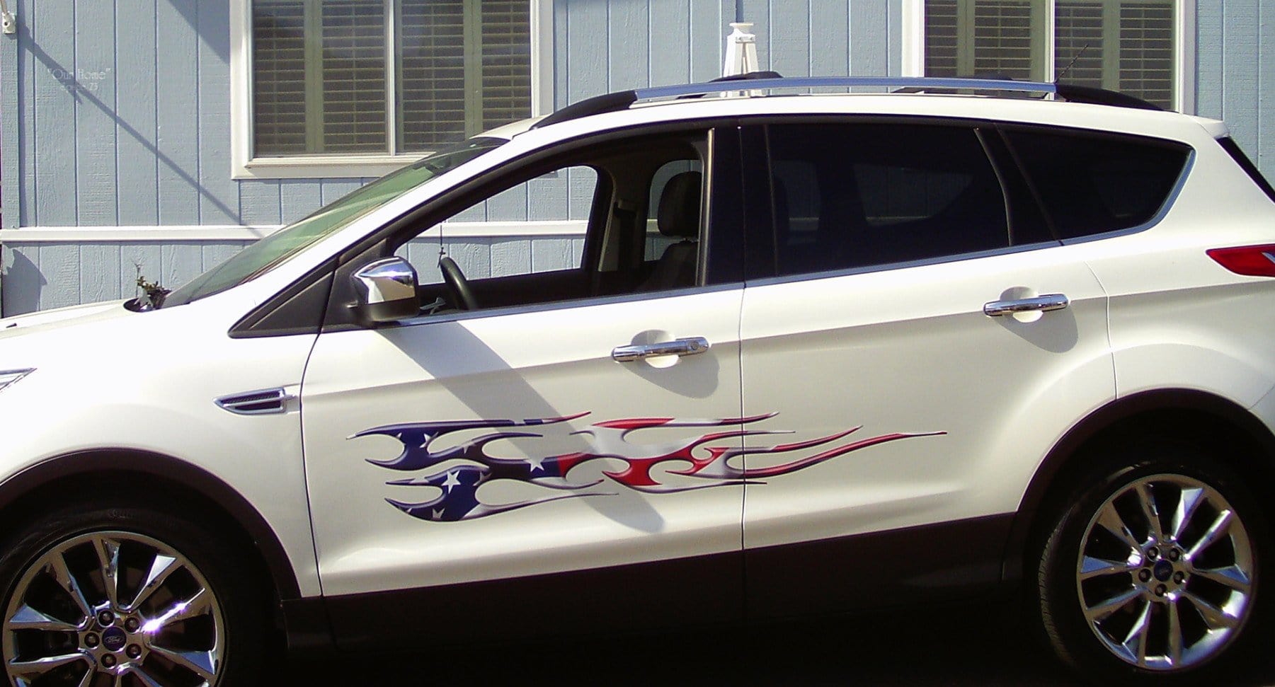American Flag Flame Car Decals - Patriotic Vinyl Stickers for Vehicles, Windows & Laptops - 50% Off Clearance Sale - Perfect for Trucks, Motorcycles & DIY Projects