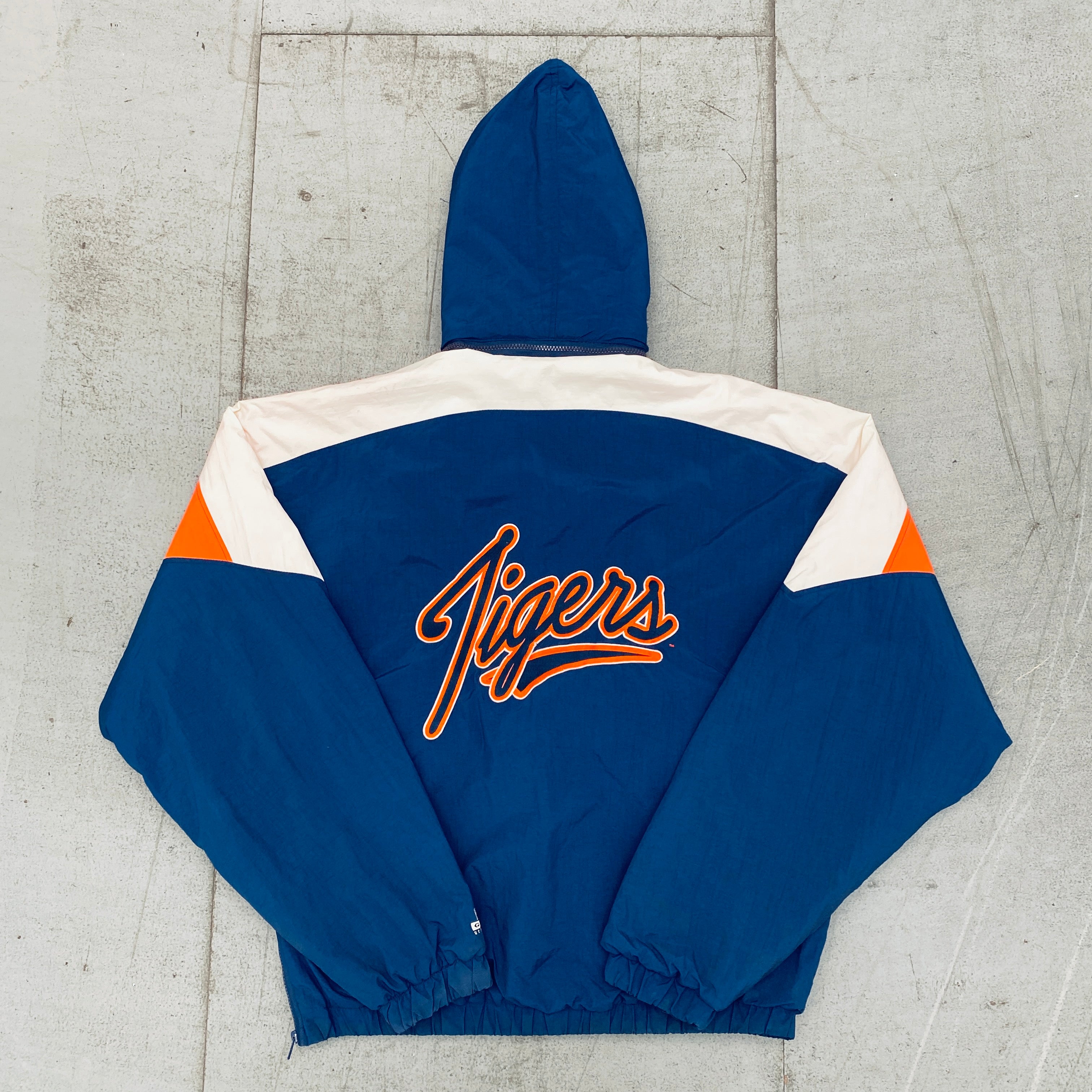 1990's Auburn Tigers 1/4 Zip Reverse Embroidered Script Spellout Jacket - Vintage College Football Pullover (L/XL) for Game Day & Alumni Events