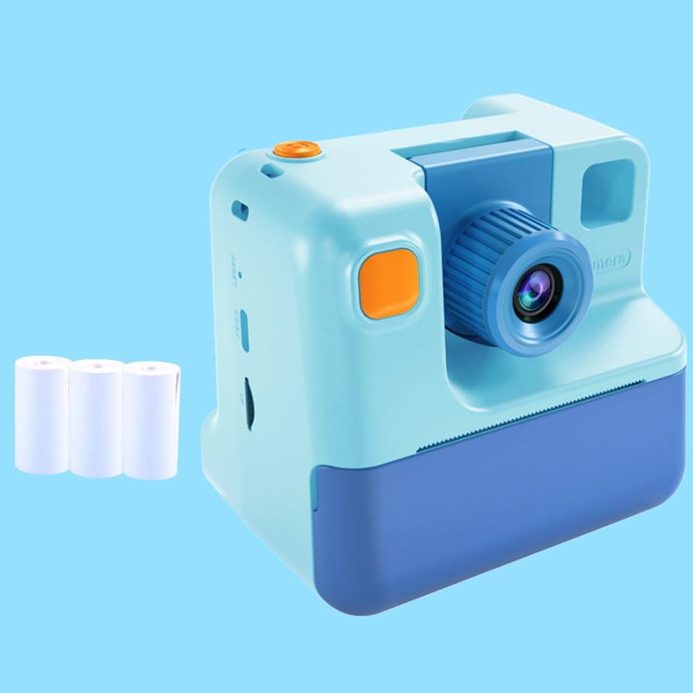 Dwqnvf Kids Instant Print Camera - 1080P HD Digital Camera with Photo Paper, Easy to Use Toy Camera for Children (Blue) | Perfect Birthday Gift for Boys & Girls | Capture Memories at Parties, Travel & Family Events