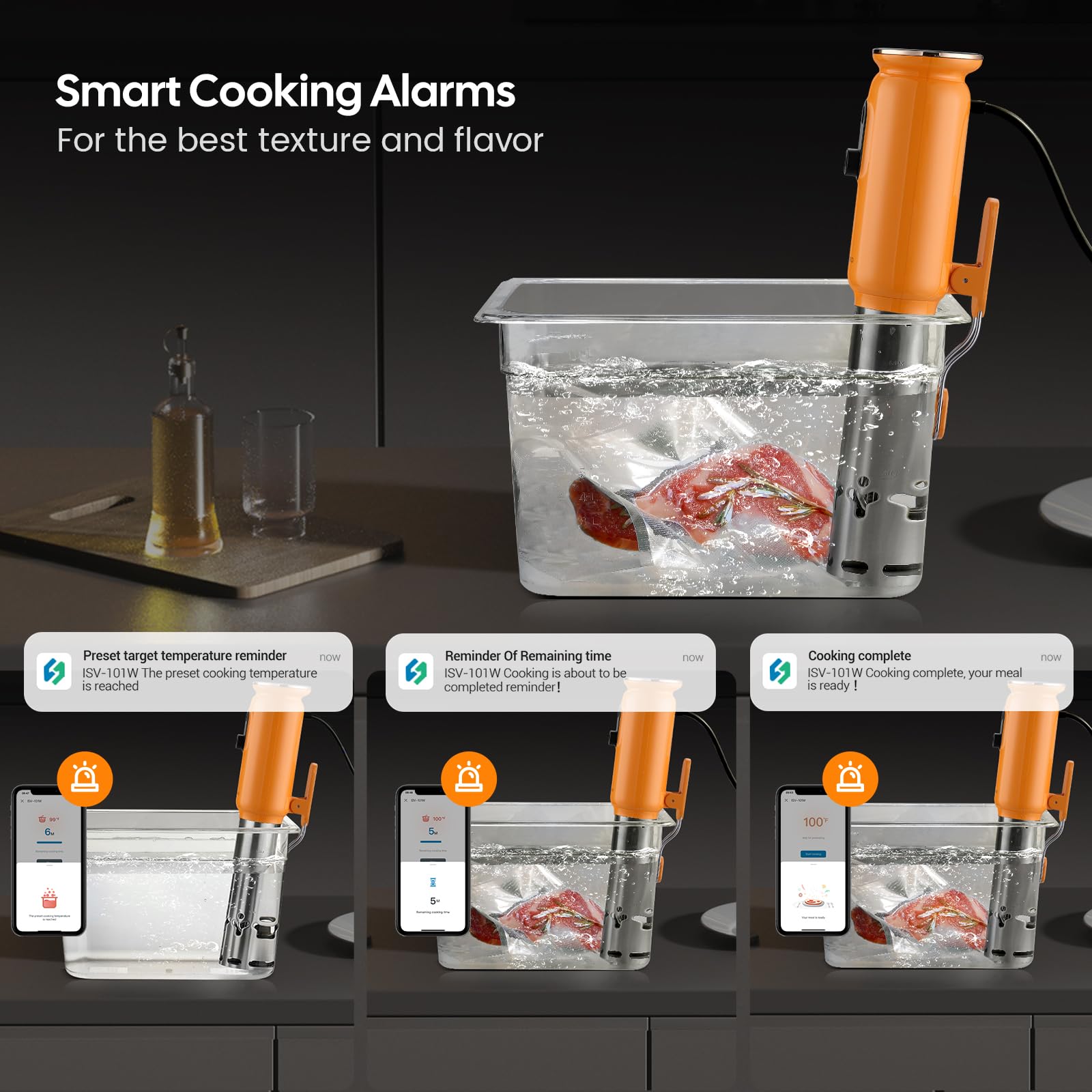 **Inkbird WiFi Sous Vide Cooker ISV-101W - 1000W Precision Immersion Circulator with 3D Water Flow, App Control & Preset Recipes - Perfect for Steak, Seafood & Meal Prep**