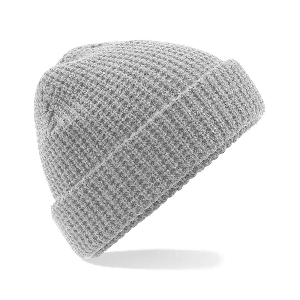 Beechfield B422 Classic Waffle Knit Beanie Hat for Men & Women - Warm Winter Skull Cap for Outdoor Activities, Hiking & Snow Sports