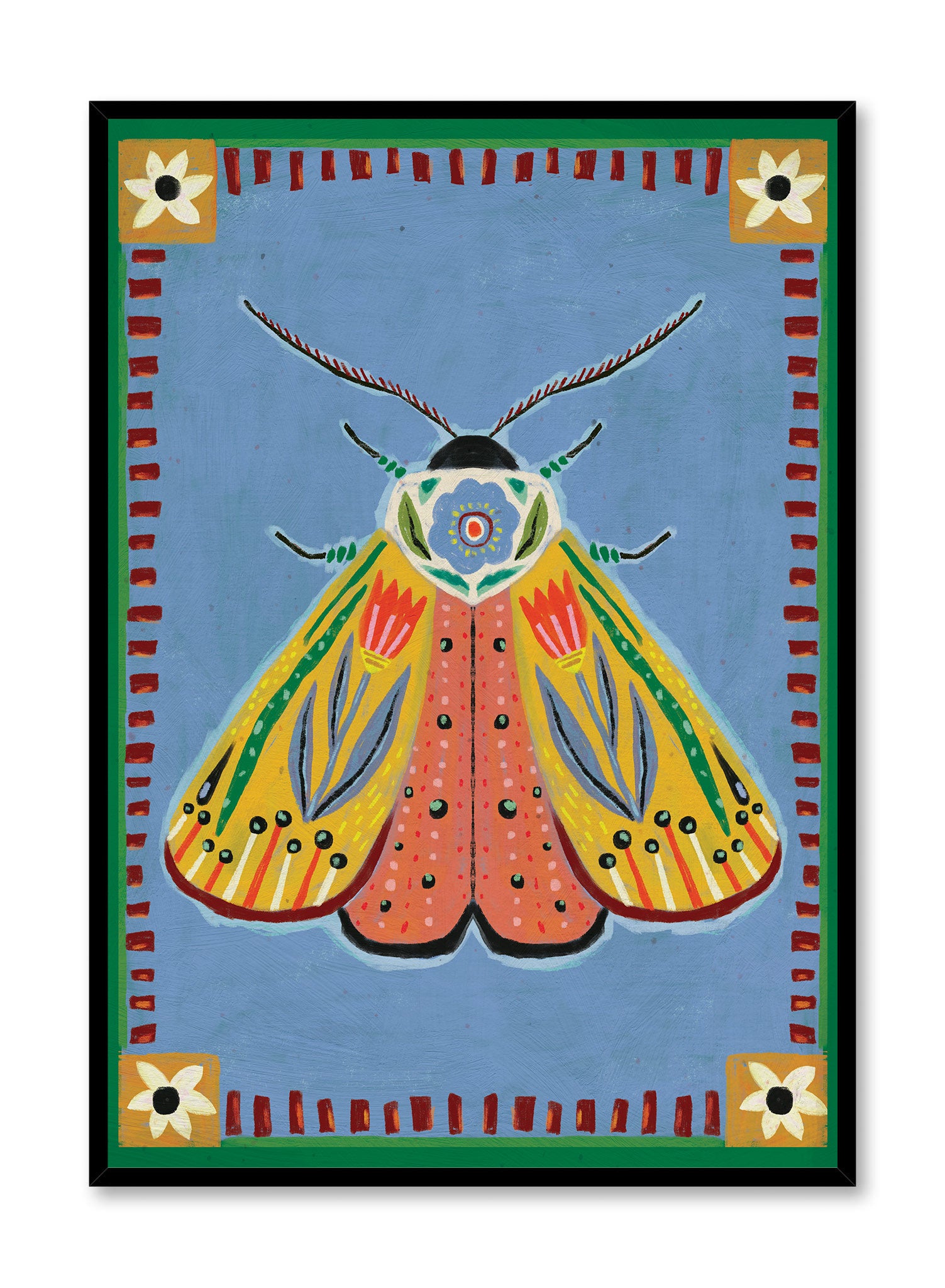 Majestic Moth Wall Art Poster - Vintage Butterfly Decor for Home & Office - Perfect for Living Room, Bedroom, or Studio Decorations