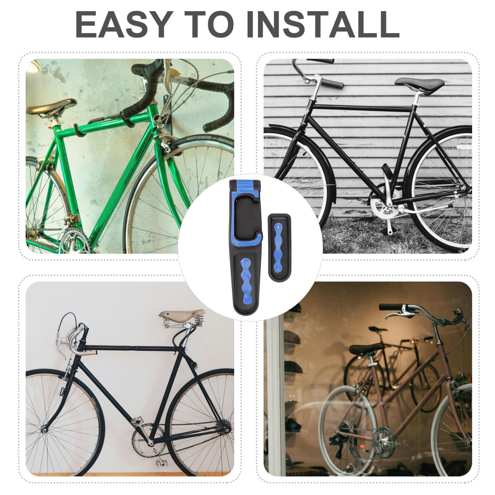 TOKIDNY Heavy Duty Bike Hooks for Wall Mount - Space Saving Bike Storage Hanger, Garage Bike Rack Organizer for Mountain, Road & Kids Bicycles - Perfect for Home, Garage & Apartment Organization