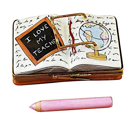 I Love My Teacher Limoges Box Figurine - Hand-Painted Collectible Trinket Box for Teacher Appreciation Gifts, Retirement, or End of School Year Present