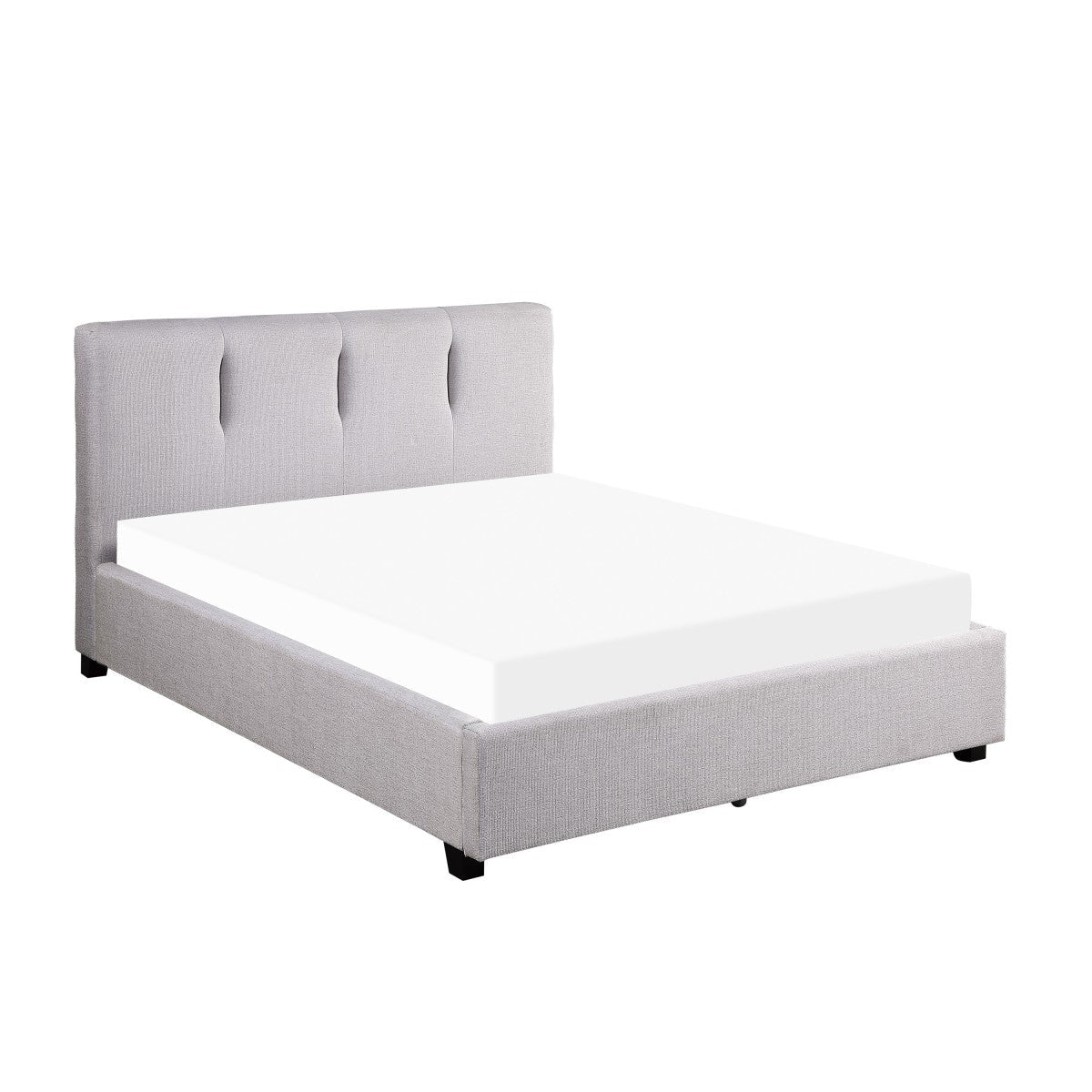 Aitana Queen Size Platform Bed Frame with Granite Finish - Modern Minimalist Bedroom Furniture for Small Spaces & Guest Rooms