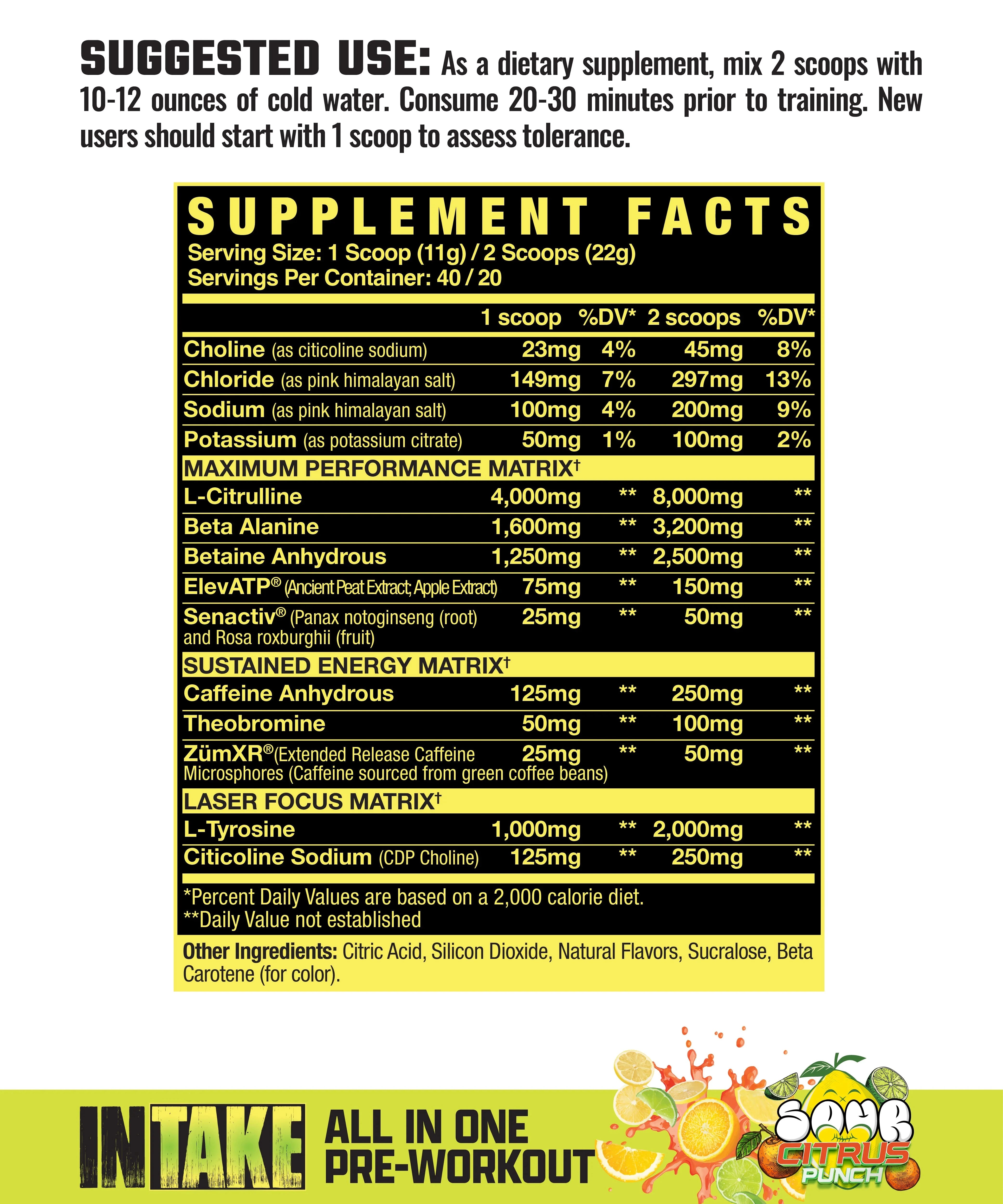 Axe & Sledge Intake Pre Workout Supplement - Energy, Focus & Performance Booster for Gym & Fitness Training
