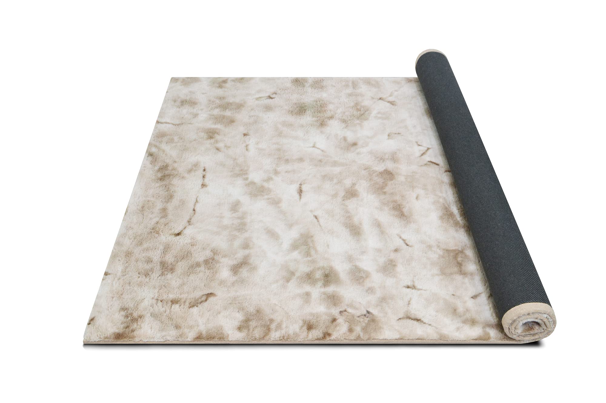 Luxury Faux Fur Shaggy Area Rug - 7' x 10' Soft Plush Non-Slip Carpet for Living Room, Nursery & Kids Room - Beige Modern Home Decor for Cozy Floor Comfort