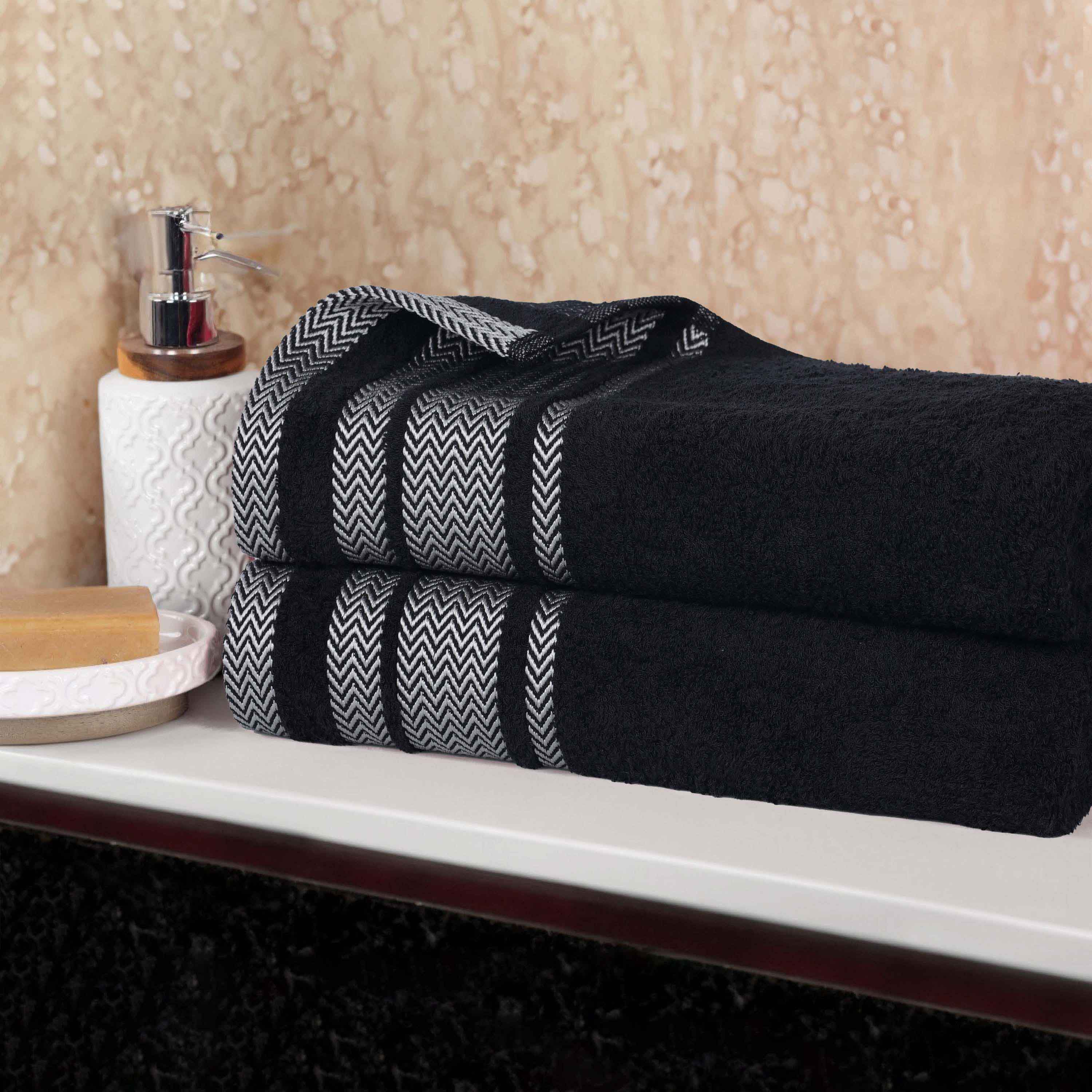 Premium 100% Cotton Soft Medium Weight Bath Towel Set of 2 - Ultra Absorbent & Quick Dry Bath Sheets for Spa, Gym & Luxury Home Use