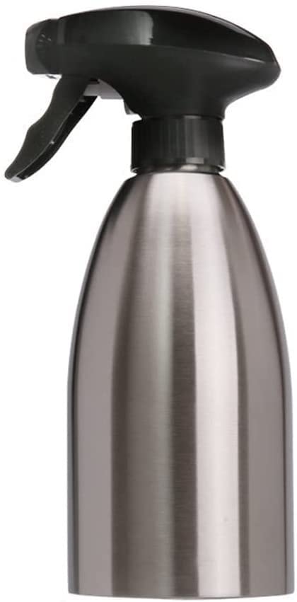 Premium Stainless Steel Oil Spray Bottle - 500ml Olive Oil Sprayer for Kitchen, Cooking, Baking & Grilling - Non-Aerosol Mister for Healthy Cooking & BBQ Tools (Silver) - Perfect for Salad Dressing, Frying & Baking