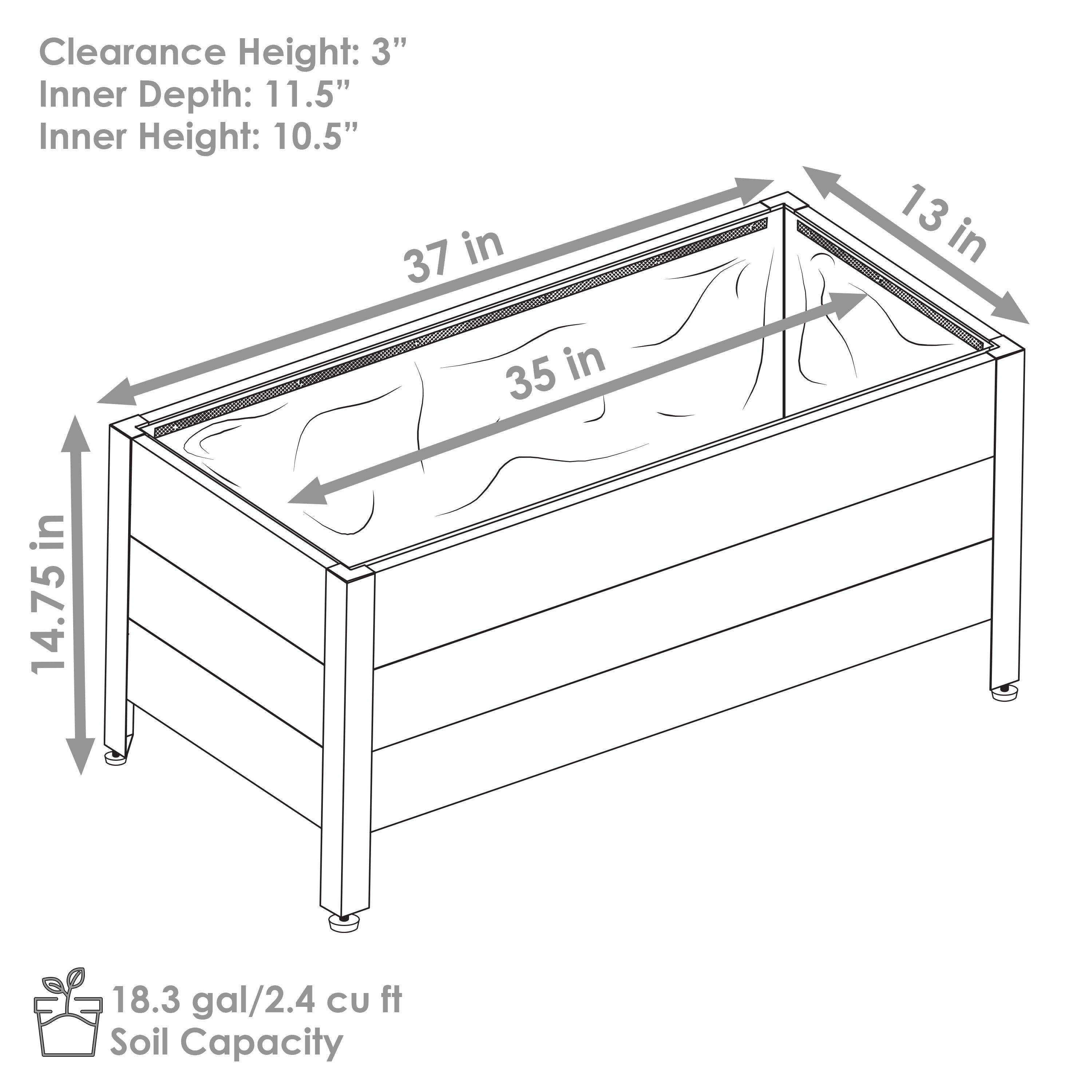 Sunnydaze Acacia Wood Raised Garden Bed Planter Box - 14.75 Inch Height for Outdoor Gardening, Patio, Backyard & Vegetable Planting