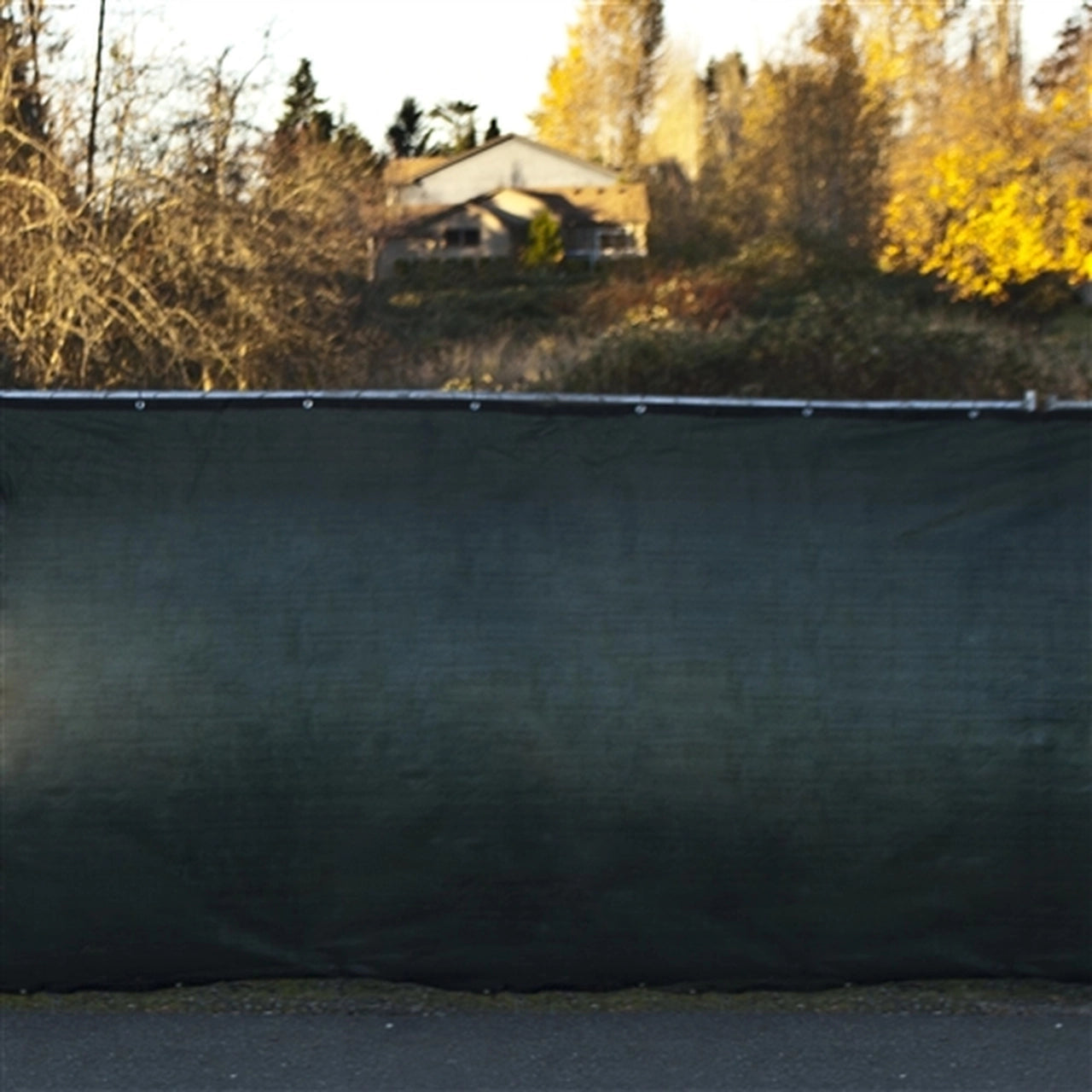 ALEKO 6x150ft Dark Green Privacy Fence Screen with Grommets - Heavy Duty Mesh Fabric for Backyard, Patio, Pool & Garden Privacy Protection