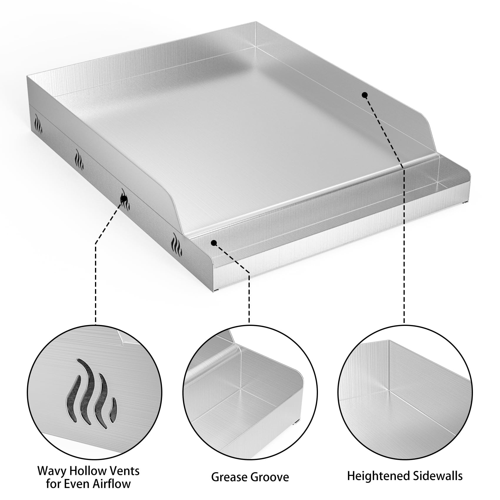 Onlyfire Stainless Steel BBQ Cooking Griddle - 12.5
