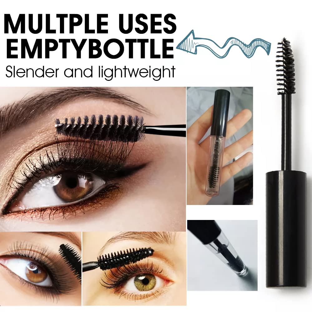 MAYCREATE® 10ml Empty Plastic Mascara Tube with Wand - Eyelash Cream Container for Castor Oil, Includes Brush Kit & Funnels - Perfect for DIY Mascara, Eyeliner & Beauty Products (Great for Travel & Home Use)