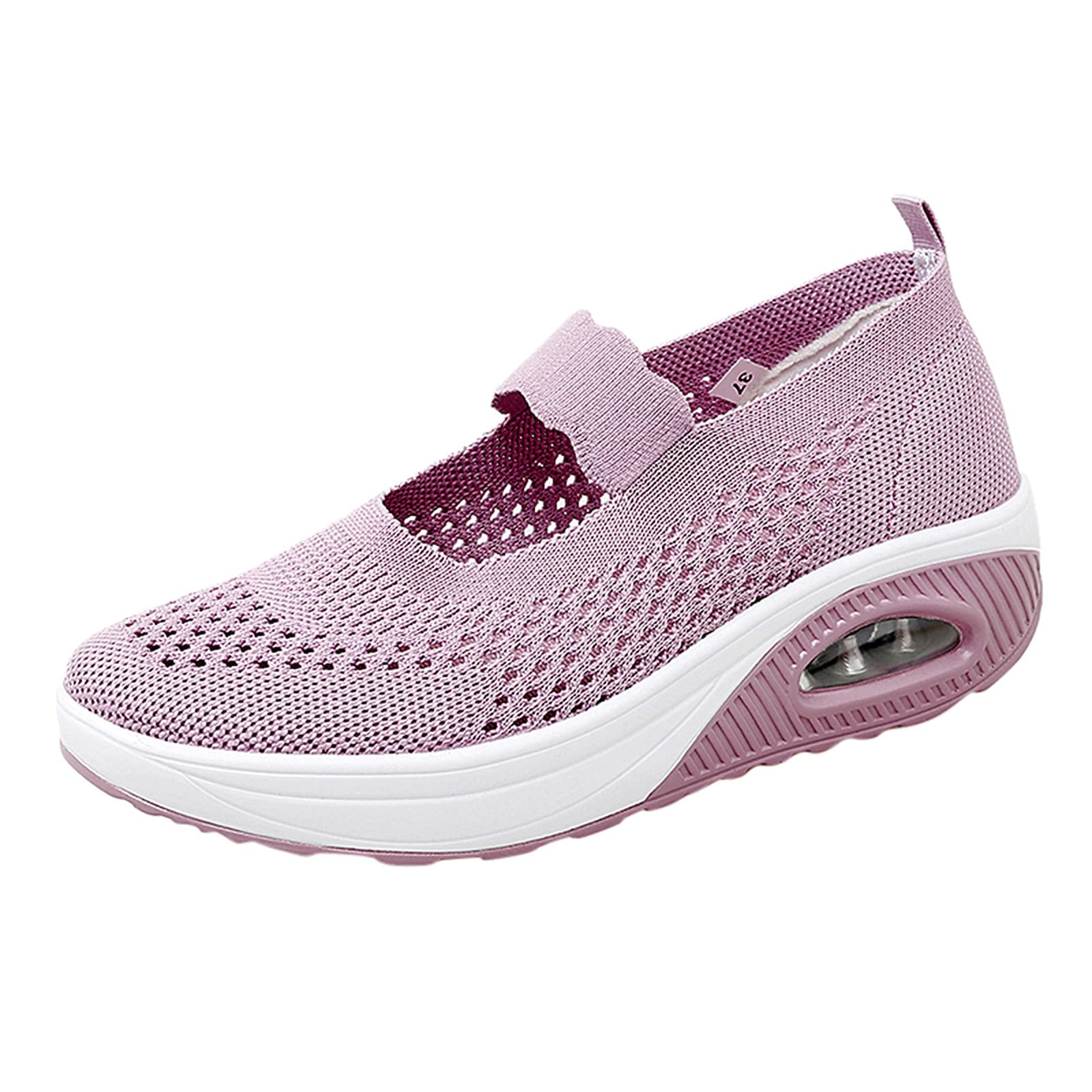 Women's Platform Slip-On Sneakers - Chunky Athletic Mesh Running Shoes for Outdoor Sports & Casual Wear | Breathable, Comfortable Tennis & Nurse Shoes for Ladies | Perfect for Workouts, Walking & Daily Fashion