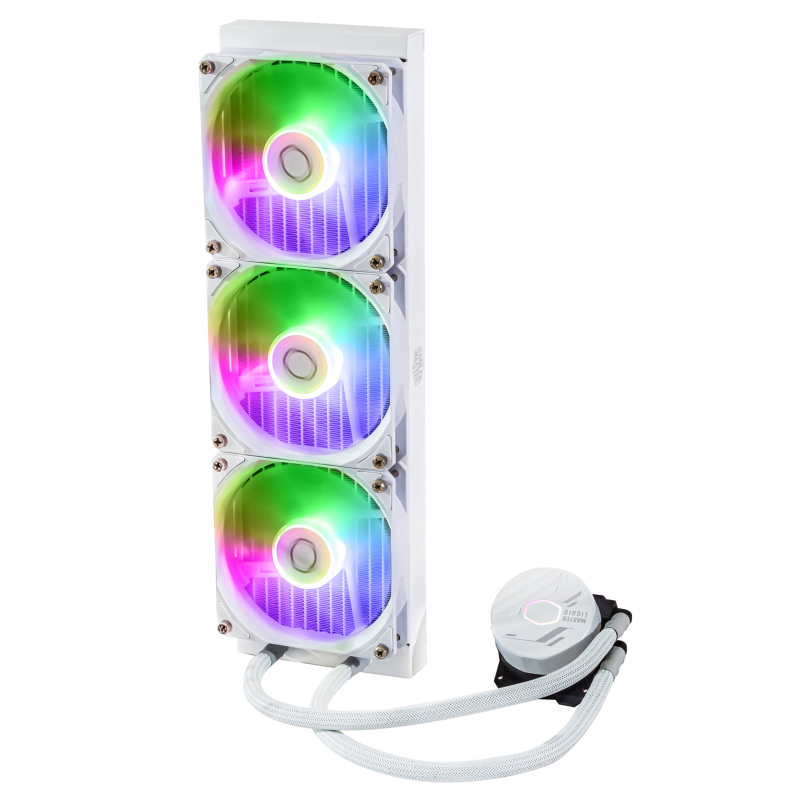 Cooler Master MLW D36M A18PZ RW CM MasterLiquid Core 360L ARGB CPU Liquid Cooler - White | High-Performance Cooling for Gaming PCs & Workstations | Perfect for Overclocking & Silent Operation