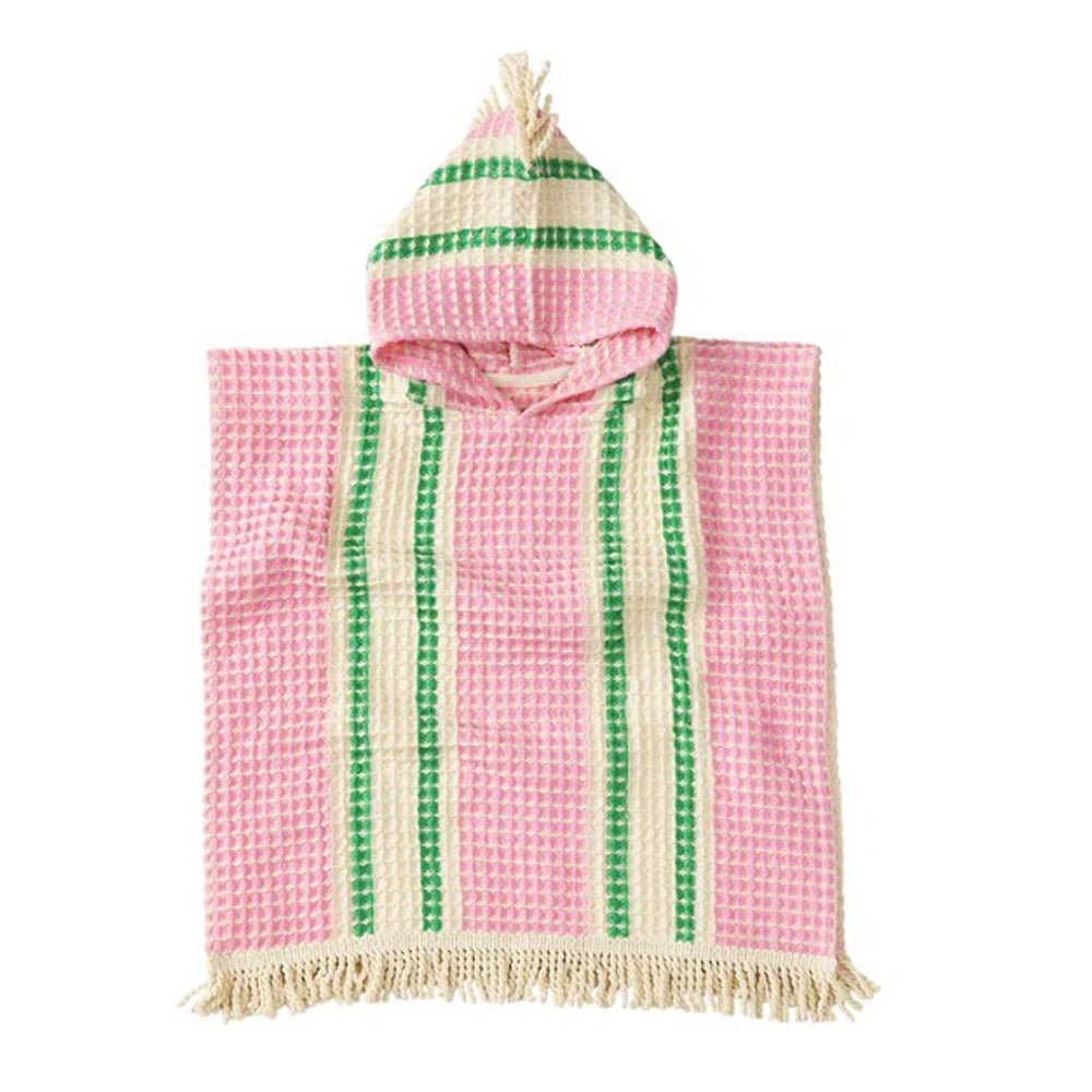 Tishy Waffle Hooded Towel for Baby & Kids - Soft & Absorbent Dahlia Pattern - Perfect for Bath Time, Beach & Pool Days