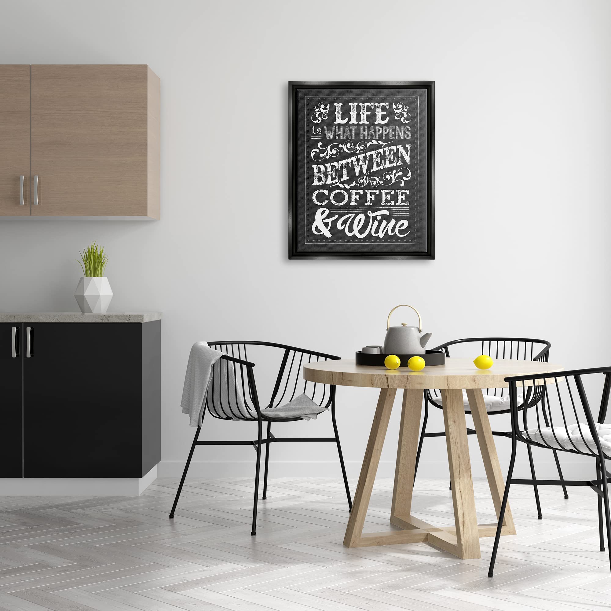 Stupell Industries 'Life Between Coffee and Wine' Chalkboard Wall Art - Designed by Melody Hogan - Perfect for Kitchen Decor, Dining Room, Coffee Bar & Wine Cellar