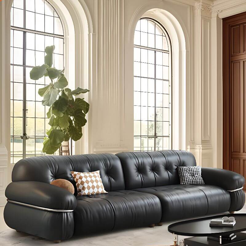 Modern Solid Color Fabric Loveseat & Single Sofa Set for 4 People with 2 Decorative Pillows - Perfect for Living Room, Lounge, and Small Spaces