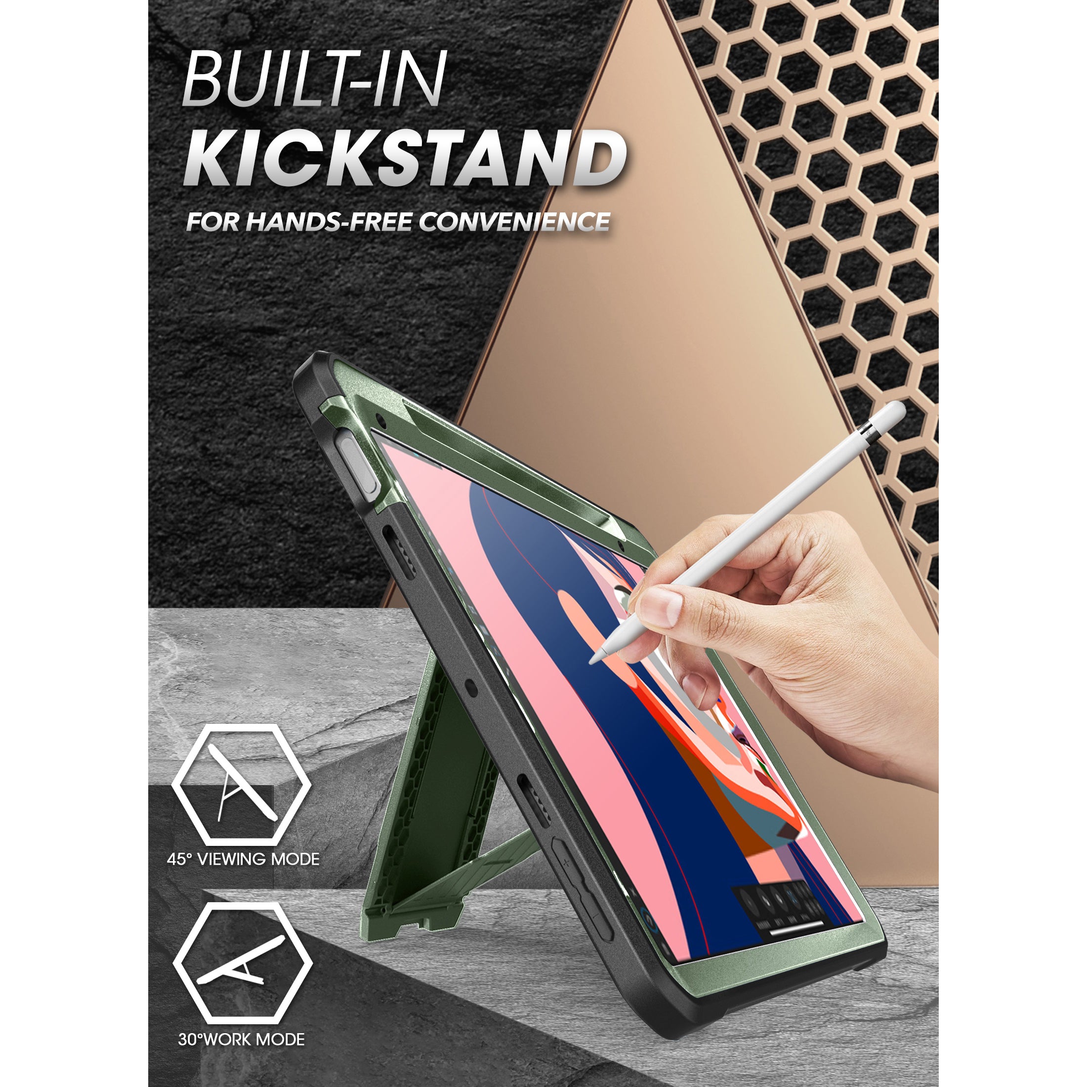 iPad Mini 6 Case - Unicorn Beetle PRO Shockproof Rugged Protective Cover with Screen Protector, Dark Green - Perfect for Outdoor Adventures, Travel & Everyday Use